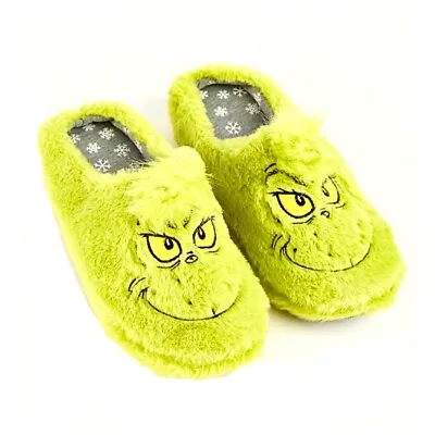 Buy Dr.Seuss Grinch Mens Christmas Cosy Furry Indoor Slippers Mules Festive George • 22.99£