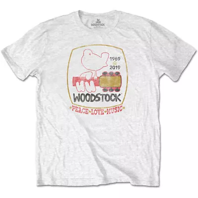 Buy WOODSTOCK - Unisex T- Shirt -   Love Peace Music -  White Cotton  • 16.49£