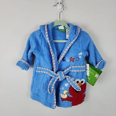 Buy Baby Terry Towelling Bathrobe Sesame Street Elmo Dressing Gown Pyjamas 0-9months • 6.25£