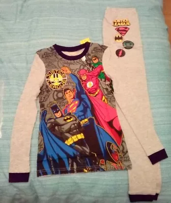 Buy New Boys Justice League Batman Snug Fit Long Pyjama Set Age 7/8 Years 128cm • 7.99£