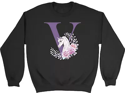 Buy Initials Unicorn Animal - V Kids Childrens Jumper Sweatshirt Boys Girls Gift • 12.99£