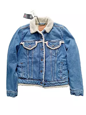 Buy Levis Sherpa Jacket Type 3 Ladies Small S Denim Borg New With Tag Rare • 44.99£