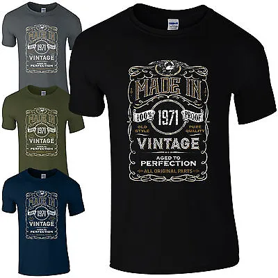 Buy Made In 1971 T-Shirt Born 53rd Year Birthday Age Present Vintage Funny Mens Gift • 13.73£