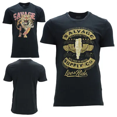 Buy NEW Mens T Shirts Crew Neck Regular Fit Summer Beach Printed Black Tee S - XL • 5.99£