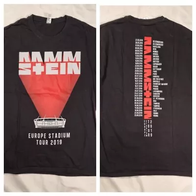 Buy Rammstein 2019 T Shirt Europe Official Merch Backprint Black VGC LARGE  • 34.99£