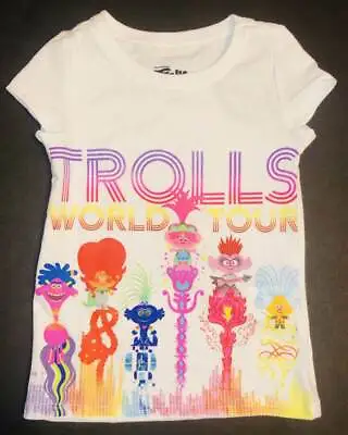 Buy Trolls Movie World Tour White Shirt Size 3/4 7/8 10/12 New! • 6.01£