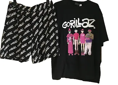 Buy Gorillaz Relaxed Lounge/Jammies T-shirt & Shorts Unisex Size L • 29.99£