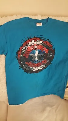 Buy Captain America Avengers Team Cap Shield Civil War Marvel Mens Shirt Large • 8£