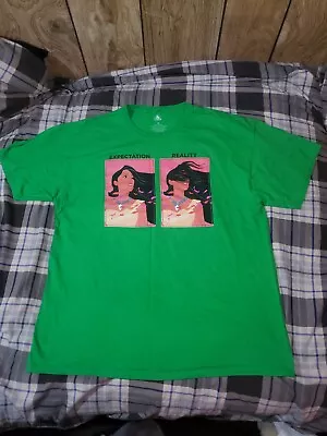 Buy Disney Parks Women’s Size XL Pocahontas T-Shirt  Green Expectation Vs Reality • 16.89£