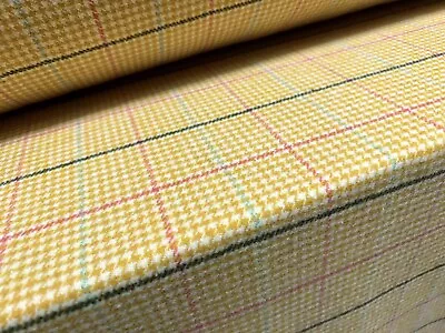 Buy Wool Mouflon Flannel Brushed Coat Jacket Fabric, Per Metre - Check - Yellow • 12.99£