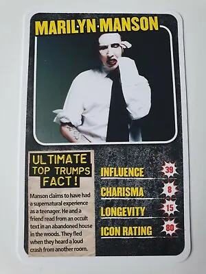 Buy Top Trumps Kerrang Rock Legends SINGLE CARD Collectible - Marilyn Manson - Merch • 4.95£