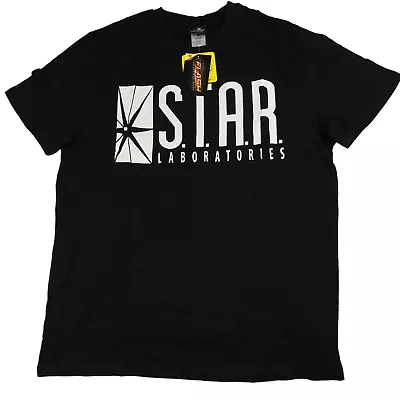 Buy DC Comics Women's The Flash Star Labs Logo Boyfriend Fit T-Shirt, Black. XL • 9.99£