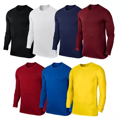 Buy Mens Long Sleeve Shirt Slim Fit Top T-Shirt Football Training • 7.99£