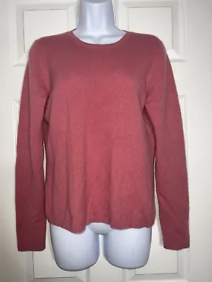 Buy Ann Taylor Womens Sz Medium Pink Cashmere Sweater Top Crew Neck M FLAW • 12.49£
