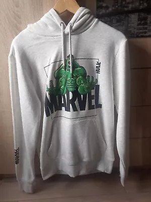 Buy Marvel Hulk Pullover Hoodie Light Grey Mens UK S Brand New • 15£