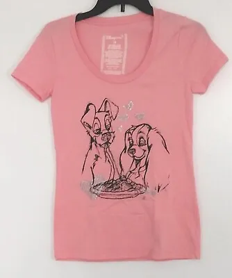 Buy Disney Store Lady And The Tramp Pink T-Shirt Women's Size XS Pre-owned Cotton • 19.20£