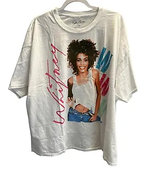 Buy Urban Outfitters Whitney Houston White Graphic T-Shirt, Size L/XL, NWT • 33.73£