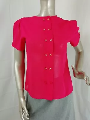 Buy Vintage Ladies Top Jersey Masters Lipstick Red Short Sleeved Top Size M • 5.25£
