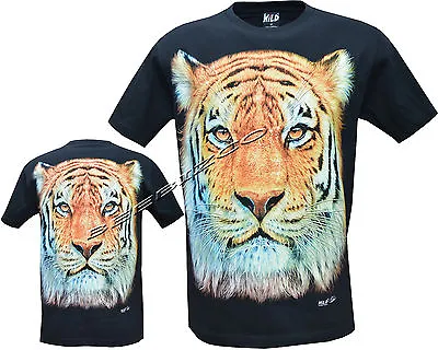 Buy Bengal Tiger 100% Cotton Glow In Dark T- Shirt, Front & Back Print M - XXL • 9.99£