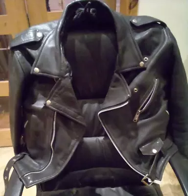 Buy Leather Motorcycle Jacket 1950s Style Rocker Biker True Vintage Size 42 Label • 42.70£
