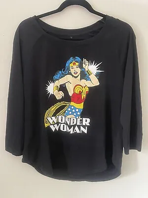 Buy WONDER WOMAN Official Merchandise Long Sleeve T-shirt VGC Ladies 12 • 16.41£