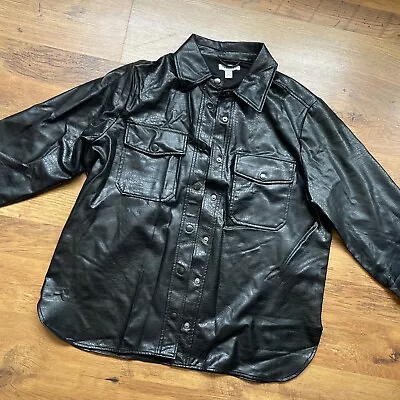Buy Topshop Faux Leather Size 12 Croc Print Long Sleeve Shirt Jacket • 14£