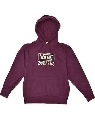 Buy VANS Mens Graphic Hoodie Jumper XS Burgundy Cotton AD20 • 15.06£