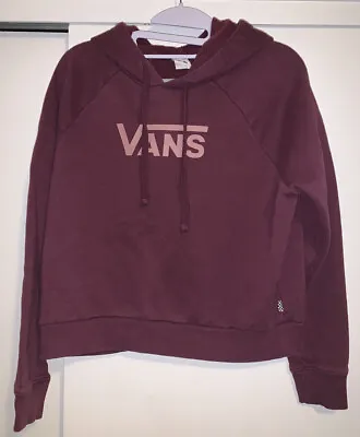 Buy Vans Cropped Sweatshirt Women's XS Plum Burgundy/Pink Hoodie Pullover • 4.74£