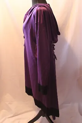 Buy HOODED CAPE CLOAK COAT Gothic Womens 16 Purple Black Lace LS **BONUS NECKLACE!** • 32.68£