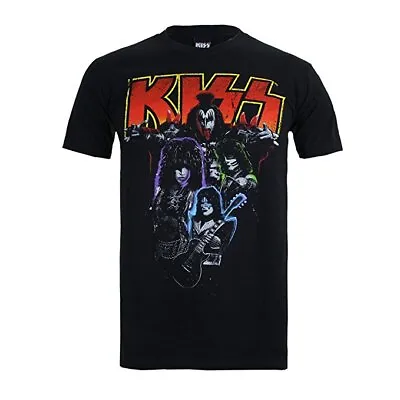 Buy Kiss T-Shirt Neon Rock Band New Black Official • 14.95£