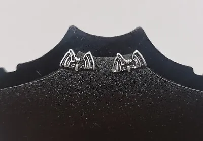 Buy New Silver Tone Bat Gothic Metal Stud Earrings Jewellery Gift • 2.99£