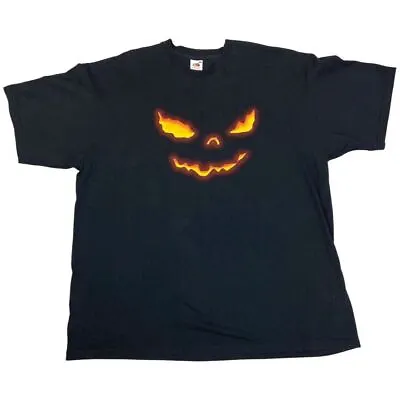 Buy Vintage 90s 00s Black Orange Helloween Double Graphic T-shirt  XL • 35£