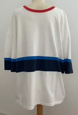 Buy Urban Outfitters Men's White Blue Red Striped Oversized T-Shirt Size: Small-Used • 10£