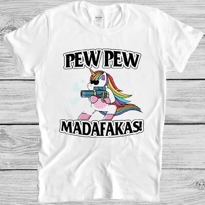 Buy Pew Pew Madafakas T Shirt Meme Funny Unicorn LGBT Gift Tee M406 • 6.35£