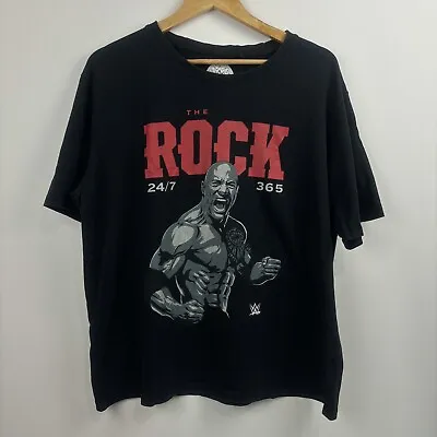 Buy WWE Wrestling The Rock Black T-Shirt Youth Size XL Dwayne Johnson • 12.10£
