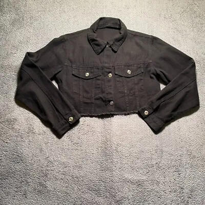Buy Shein Denim Jacket Womens Petite Small Black Casual • 9.75£