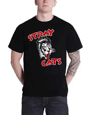 Buy Stray Cats T Shirt Cat Band Logo New Official Mens Black • 17.95£