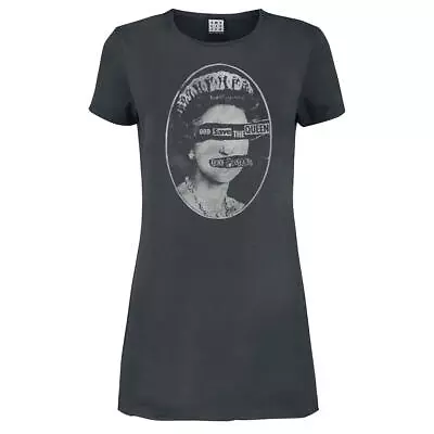 Buy Amplified Womens/Ladies God Save The Queen Sex Pistols T-Shirt Dress GD1102 • 38.59£