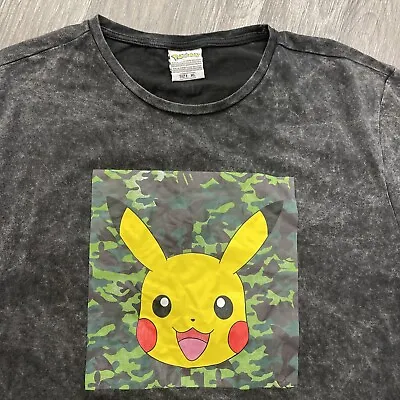 Buy Pokemon Pikachu Shirt Extra Large Black Bioworld 2017 Graphic Print Acid Wash • 7.65£
