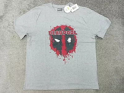 Buy MARVEL Deadpool Mens T Shirt Grey Cotton UK Adult Size Large  • 3.99£