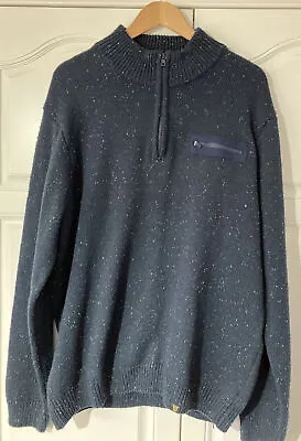 Buy Guinness Official Men’s Pullover 1/4 Zip  Blue White Speckles Sweater Size: 2XL • 17.75£