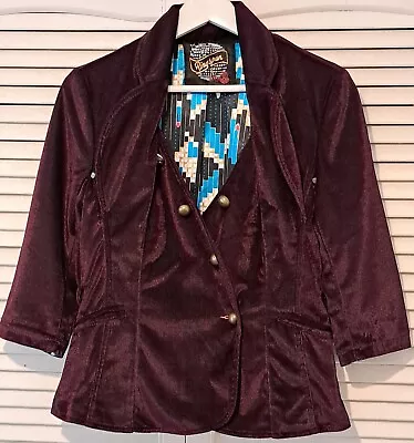 Buy Ringspun Ladies Velvet Corduroy Jacket Purple Trendy Lining Buttons Size 8/10  • 12.99£