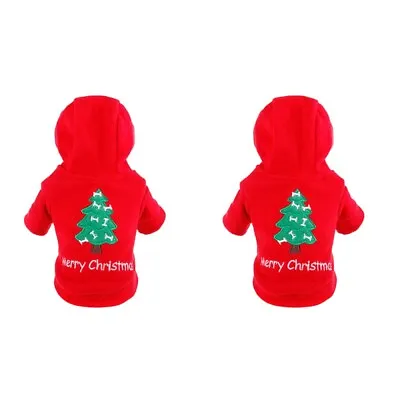Buy  2pcs Dog Outdoor Christmas Tree Clothes Puppy Funny Warm Hoodie Costume Pet • 16.16£