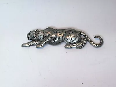 Buy Vintage Jj Jonette Jewelry Brooch Crouching Leopard Wild Cat Pewter Pin Vg Cond  • 19.23£