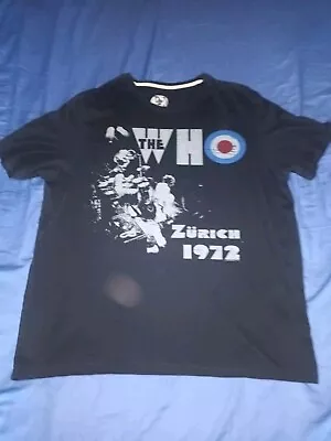 Buy The Who T-Shirt Mens XL Blue Short Sleeve Cotton Casual Logo Regular Fit Music • 15£