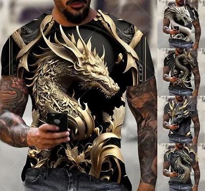 Buy Dragon Inspired Design T Shirt Tee Top Mens Graphic Print Sizes S-6XL • 24.23£