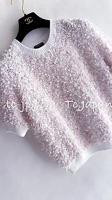 Buy CHANEL 16C White Red Dot Ribbon Embellishments Knit Pullover Sweater Tops 40 4 • 806.07£