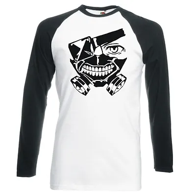 Buy Tokyo Ghoul  Kaneki's Mask  Unisex, Raglan, Longsleeve Baseball T-shirt • 16.99£
