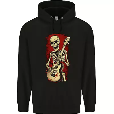 Buy Guitar Playing Skeleton Rock Music Skull Mens 80% Cotton Hoodie • 19.99£