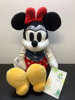 Buy Disney Baby Store Minnie Mouse Plush Rare Soft Toy Black White Denim Jacket NEW • 49.95£